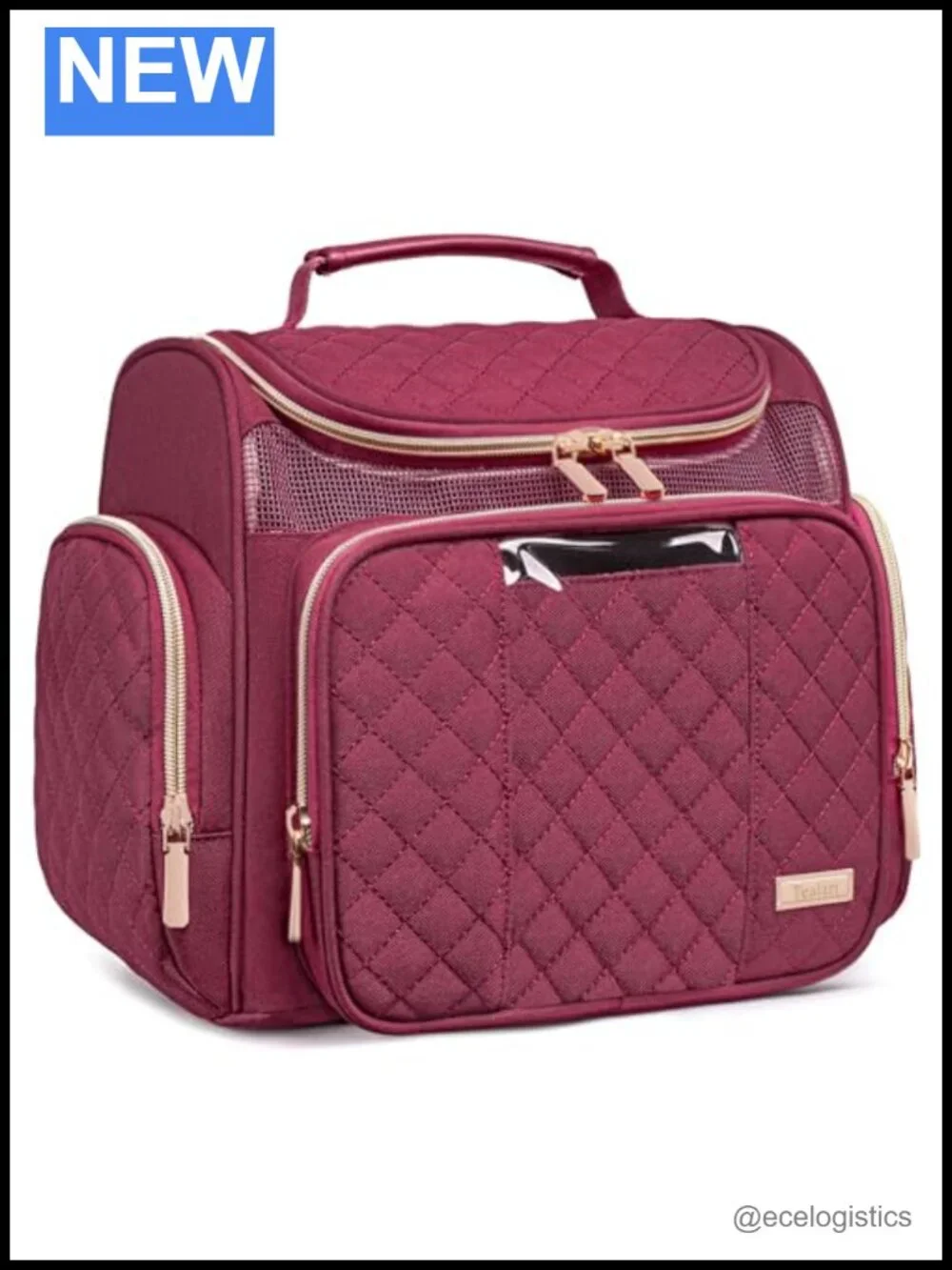 Water Resistant Hanging Travel Toiletry Bag with Transparent Phone Pocket -